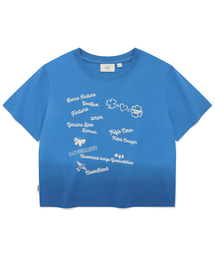 ウーマングラデーションTシャツブルー