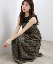 grove | 【貴島明日香さん着用】夏を楽しむ一枚、マドラスチェックキャミワンピース(ワンピース)