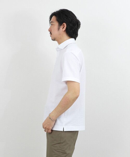 NOLLEY’S(ノーリーズ)の「【BECシリーズ】《ビジカジ対応》サッカーテープポロシャツ / ビズポロ /26SS(ポロシャツ・メンズ・オフホワイト/ブルー系その他/ネイビー・L/M/XL/S)」の10枚目の写真