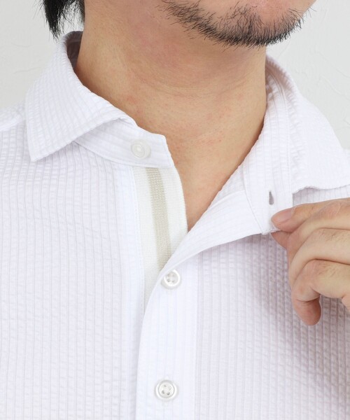 NOLLEY’S(ノーリーズ)の「【BECシリーズ】《ビジカジ対応》サッカーテープポロシャツ / ビズポロ /26SS(ポロシャツ・メンズ・オフホワイト/ブルー系その他/ネイビー・L/M/XL/S)」の15枚目の写真