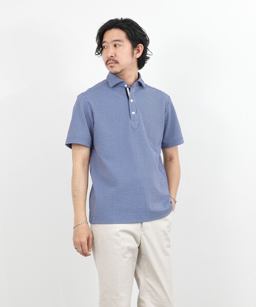 NOLLEY’S(ノーリーズ)の「【BECシリーズ】《ビジカジ対応》サッカーテープポロシャツ / ビズポロ /26SS(ポロシャツ・メンズ・オフホワイト/ブルー系その他/ネイビー・L/M/XL/S)」の22枚目の写真