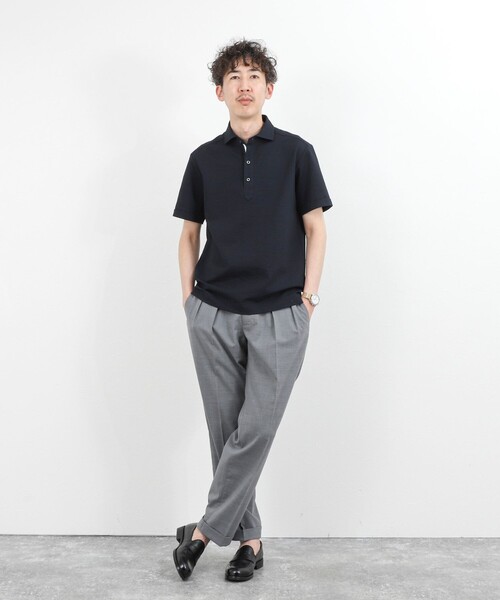 NOLLEY’S（ノーリーズ）の「《ビジカジ対応》サッカーテープポロシャツ / ビズポロ /26SS（ポロシャツ・メンズ・オフホワイト/ブルー系その他/ネイビー・L/M/XL/S）」の19枚目の写真