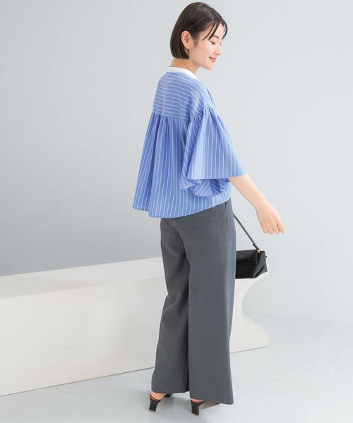 URBAN RESEARCH ROSSO WOMEN(アーバンリサーチ ロッソ)の「ウォッシャブルストライプブラウス(シャツ/ブラウス・レディース・ブルー・FREE)」の4枚目の写真