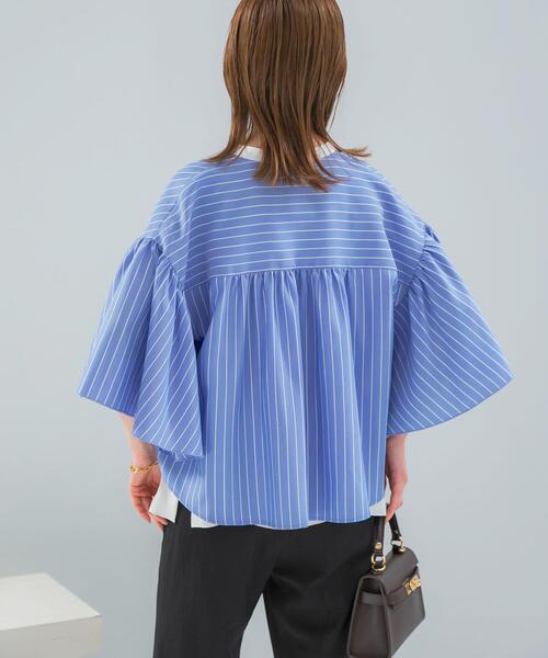 URBAN RESEARCH ROSSO WOMEN(アーバンリサーチ ロッソ)の「ウォッシャブルストライプブラウス(シャツ/ブラウス・レディース・ブルー・FREE)」の7枚目の写真