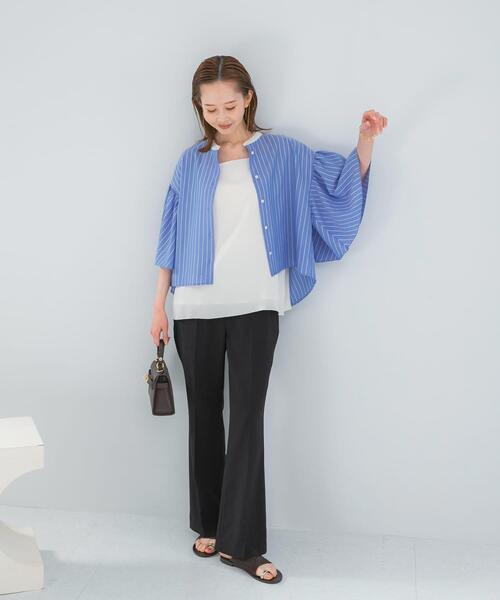 URBAN RESEARCH ROSSO WOMEN(アーバンリサーチ ロッソ)の「ウォッシャブルストライプブラウス(シャツ/ブラウス・レディース・ブルー・FREE)」の8枚目の写真