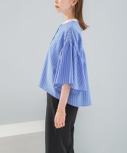 URBAN RESEARCH ROSSO WOMEN(アーバンリサーチ ロッソ)の「ウォッシャブルストライプブラウス(シャツ/ブラウス・レディース・ブルー・FREE)」の10枚目の写真