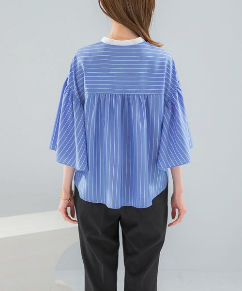 URBAN RESEARCH ROSSO WOMEN(アーバンリサーチ ロッソ)の「ウォッシャブルストライプブラウス(シャツ/ブラウス・レディース・ブルー・FREE)」の11枚目の写真