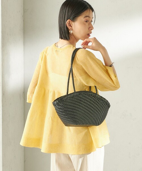 SHIPS（シップス）の「〈手洗い可能〉麻混 シアー ティアード ショート スリーブ プルオーバー（ニット/セーター・レディース・ネイビー/ホワイト/イエロー・ONE SIZE）」の16枚目の写真