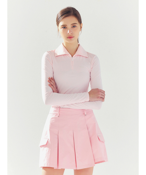 LORDLOAR(ロードロアル)の「クールスリムジッパーカラーネックTシャツ PINK(ポロシャツ・レディース・その他・SMALL/MEDIUM/LARGE)」の2枚目の写真