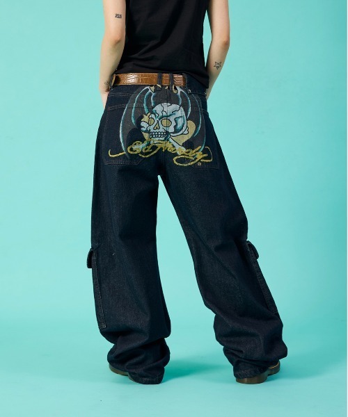 Ed Hardy 刺繍デニム サイズ34 y2k ワイドデニム Ed Hardy 刺繍デニム サイズ34 y2k ワイドデニム Rare Ed Hardy Tiger