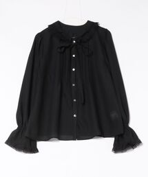 新品タグ付　CADUNE レーシーフリルブラウス　ブラック レースフリルブラウス | シャツ・ブラウス | CADUNE（カデュネ