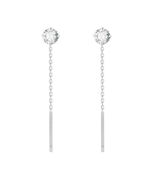 Mignonjour(ミニョンジュール)の「FReePLACe/1粒 チェーンピアス R0185(ピアス(両耳用)・レディース・その他1/その他2/その他3・FREE)」の2枚目の写真