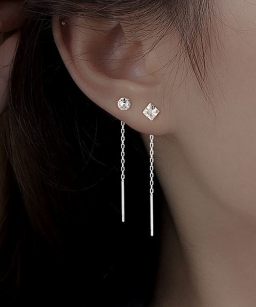 Mignonjour(ミニョンジュール)の「FReePLACe/1粒 チェーンピアス R0185(ピアス(両耳用)・レディース・その他1/その他2/その他3・FREE)」の3枚目の写真