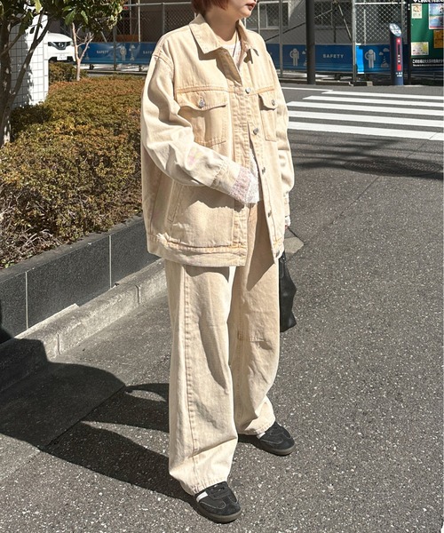 PILIT(ピリット)の「color denim big jacket(デニムジャケット・レディース・ピンク/イエロー・MEDIUM)」の19枚目の写真