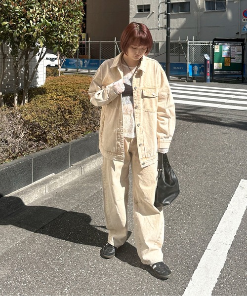 PILIT(ピリット)の「color denim big jacket(デニムジャケット・レディース・ピンク/イエロー・MEDIUM)」の20枚目の写真
