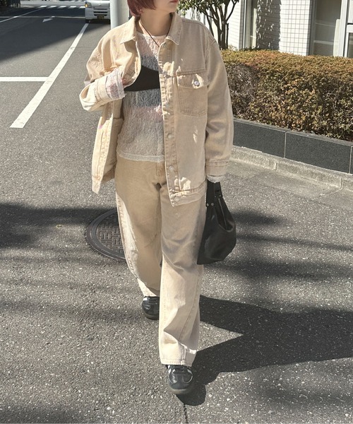 PILIT(ピリット)の「color denim big jacket(デニムジャケット・レディース・ピンク/イエロー・MEDIUM)」の22枚目の写真