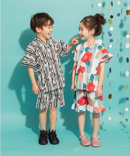 BRANSHES（ブランシェス）の「【キッズ】フリル甚平（浴衣・キッズ・ラベンダー/ピンク/レッド・110/100/90/120）」の18枚目の写真