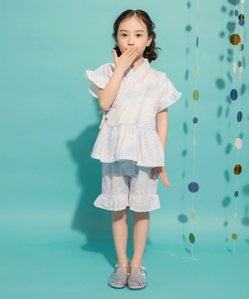 BRANSHES（ブランシェス）の「【キッズ】フリル甚平（浴衣・キッズ・ラベンダー/ピンク/レッド・110/100/90/120）」の2枚目の写真