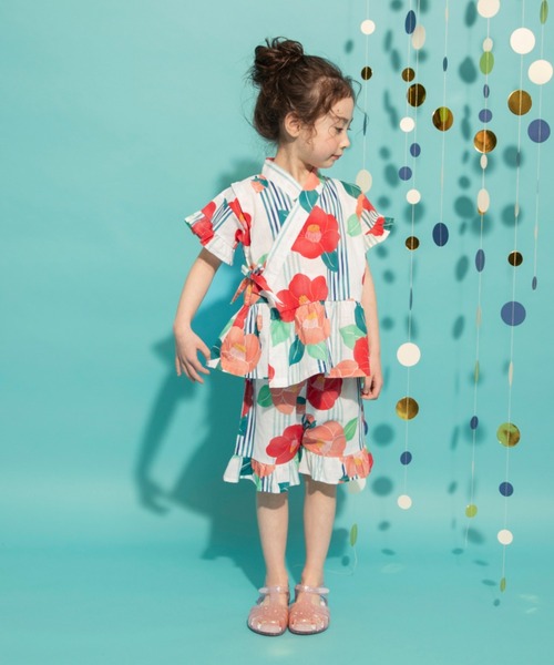 BRANSHES（ブランシェス）の「【キッズ】フリル甚平（浴衣・キッズ・ラベンダー/ピンク/レッド・110/100/90/120）」の20枚目の写真