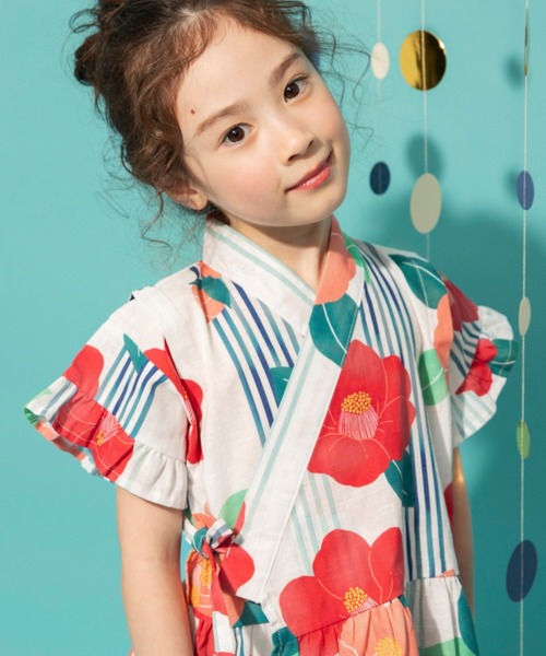 BRANSHES（ブランシェス）の「【キッズ】フリル甚平（浴衣・キッズ・ラベンダー/ピンク/レッド・110/100/90/120）」の22枚目の写真