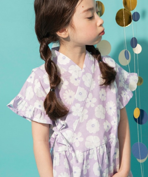 BRANSHES（ブランシェス）の「【キッズ】フリル甚平（浴衣・キッズ・ラベンダー/ピンク/レッド・110/100/90/120）」の12枚目の写真