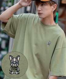 【SIDEWAYSTANCE】刺繍ダウナーブルドッグ半袖Tシャツ SIDE24-090