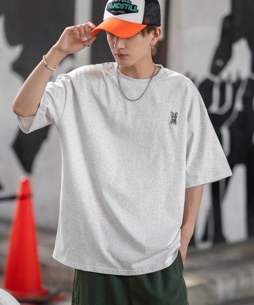 En serio TOKYO(エンソリオトーキョー)の「【SIDEWAYSTANCE】刺繍ダウナーブルドッグ半袖Tシャツ SIDE24-090(Tシャツ/カットソー・メンズ・ホワイト/ブラック/カーキ/アッシュ・SMALL/LARGE/X-LARGE/MEDIUM)」の14枚目の写真