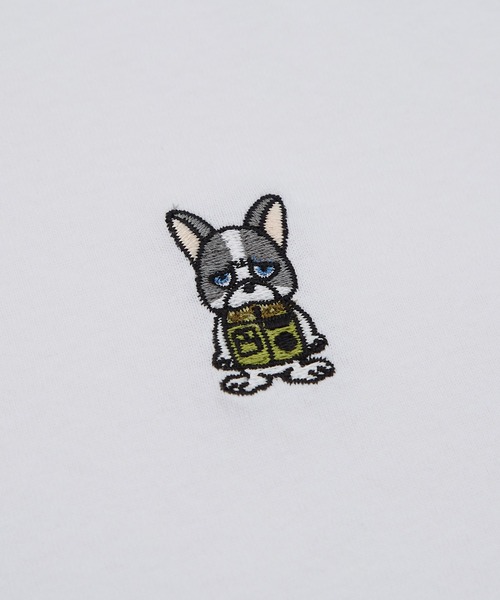 En serio TOKYO(エンソリオトーキョー)の「【SIDEWAYSTANCE】刺繍ダウナーブルドッグ半袖Tシャツ SIDE24-090(Tシャツ/カットソー・メンズ・ホワイト/ブラック/カーキ/アッシュ・SMALL/LARGE/X-LARGE/MEDIUM)」の8枚目の写真