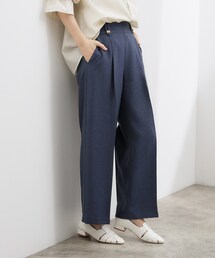 【洗濯機OK】きちんと見えする、デニムライクワイドパンツ