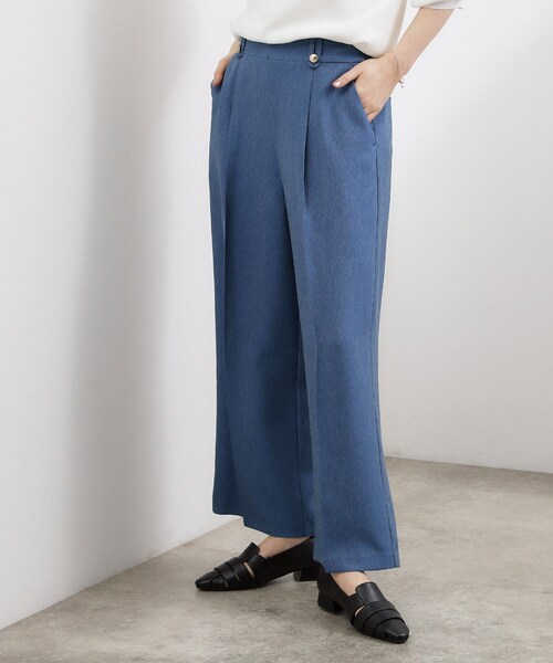 grove(グローブ)の「【洗濯機OK】きちんと見えする、デニムライクワイドパンツ(その他パンツ・レディース・ネイビー/ブルー/ライトベージュ・02/03/04/01/05)」の4枚目の写真