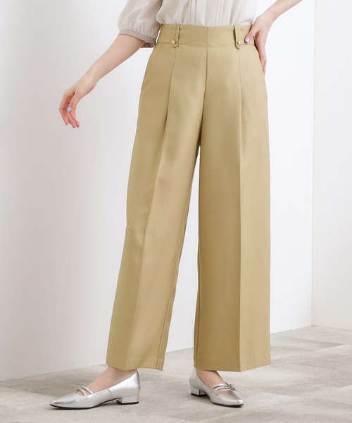 grove(グローブ)の「【洗濯機OK】きちんと見えする、デニムライクワイドパンツ(その他パンツ・レディース・ネイビー/ブルー/ライトベージュ・02/03/04/01/05)」の2枚目の写真