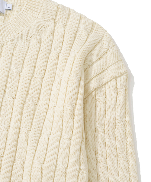 KNITTED(ニッティド)の「コットンケーブルラウンドニット CREAM(ニット/セーター・レディース・その他・XL/M)」の8枚目の写真
