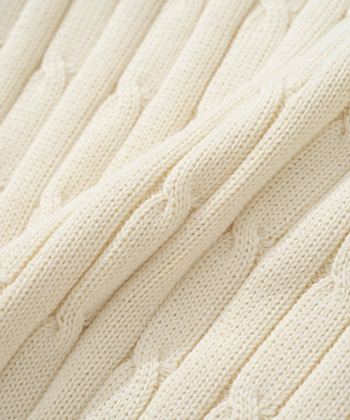 KNITTED(ニッティド)の「コットンケーブルラウンドニット CREAM(ニット/セーター・レディース・その他・XL/M)」の6枚目の写真