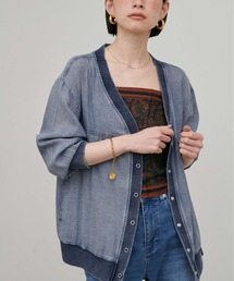 LARUTA（ラルータ）の「【LARUTA】シアーデニムVネックシャツブルゾン（ブルゾン）」