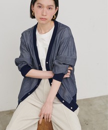 LARUTA（ラルータ）の「【LARUTA】シアーデニムVネックシャツブルゾン（ブルゾン）」
