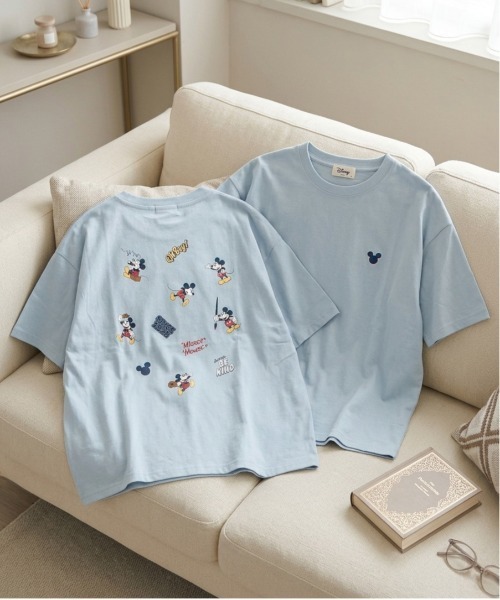 Disney（ディズニー）の「【DISNEY/ディズニー】ミッキーマウス　キャラクタープリント半袖Ｔシャツ(WIDEシルエット)（Tシャツ/カットソー・レディース・サックスブルー/ピンク/ネイビー/オートミール・LARGE/MEDIUM）」の3枚目の写真