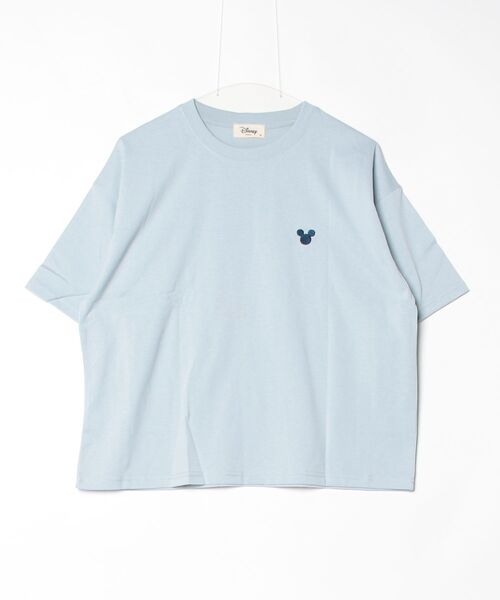 Disney（ディズニー）の「【DISNEY/ディズニー】ミッキーマウス　キャラクタープリント半袖Ｔシャツ(WIDEシルエット)（Tシャツ/カットソー・レディース・サックスブルー/ピンク/ネイビー/オートミール・LARGE/MEDIUM）」の7枚目の写真
