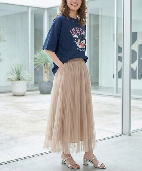 Disney（ディズニー）の「【DISNEY/ディズニー】ミッキーマウス　キャラクタープリント半袖Ｔシャツ(WIDEシルエット)（Tシャツ/カットソー・レディース・サックスブルー/ピンク/ネイビー/オートミール・LARGE/MEDIUM）」の18枚目の写真