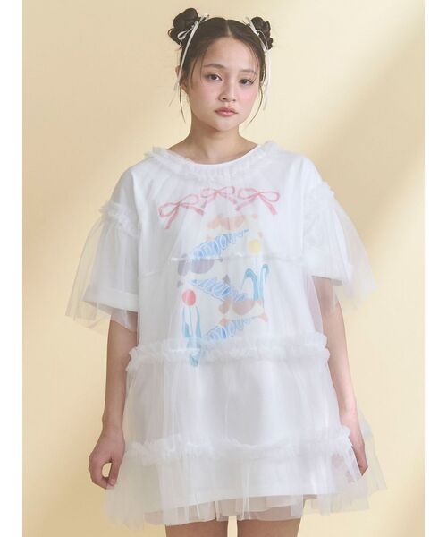 merry jenny(メリージェニー)の「うさぎのひみつ時間Tee(Tシャツ/カットソー・レディース・オフホワイト/ピンク・FREE)」の3枚目の写真