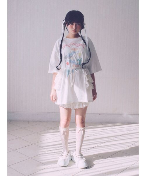 merry jenny(メリージェニー)の「うさぎのひみつ時間Tee(Tシャツ/カットソー・レディース・オフホワイト/ピンク・FREE)」の6枚目の写真