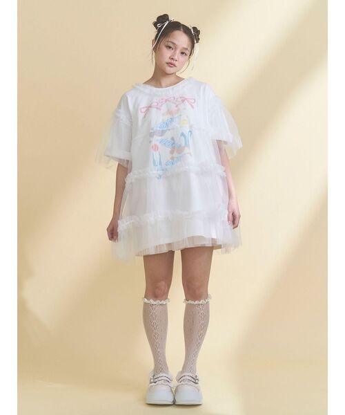 merry jenny(メリージェニー)の「うさぎのひみつ時間Tee(Tシャツ/カットソー・レディース・オフホワイト/ピンク・FREE)」の5枚目の写真