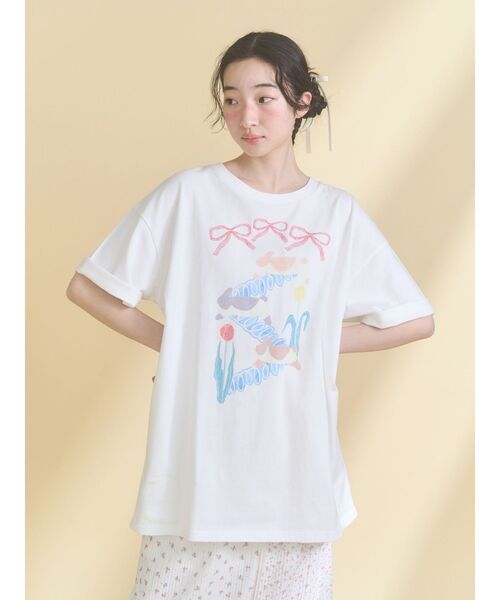 merry jenny(メリージェニー)の「うさぎのひみつ時間Tee(Tシャツ/カットソー・レディース・オフホワイト/ピンク・FREE)」の9枚目の写真