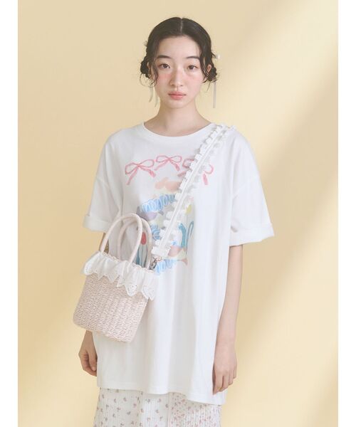 merry jenny(メリージェニー)の「うさぎのひみつ時間Tee(Tシャツ/カットソー・レディース・オフホワイト/ピンク・FREE)」の10枚目の写真