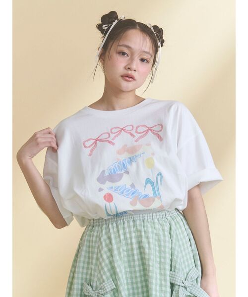 merry jenny(メリージェニー)の「うさぎのひみつ時間Tee(Tシャツ/カットソー・レディース・オフホワイト/ピンク・FREE)」の12枚目の写真