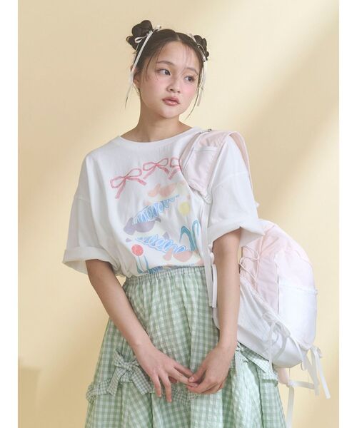 merry jenny（メリージェニー）の「うさぎのひみつ時間Tee（Tシャツ/カットソー・レディース・オフホワイト/ピンク・FREE）」の16枚目の写真