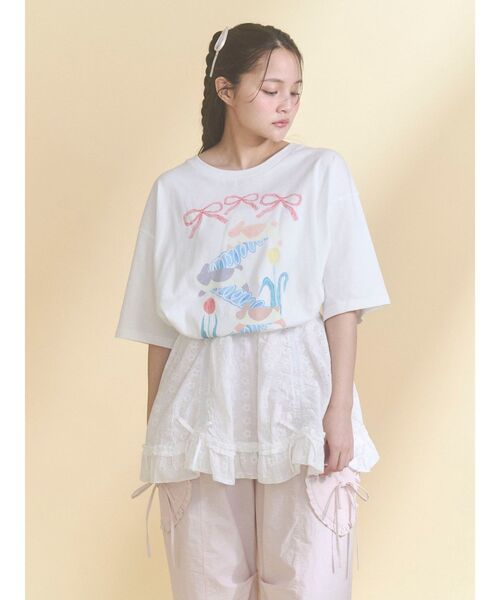 merry jenny(メリージェニー)の「うさぎのひみつ時間Tee(Tシャツ/カットソー・レディース・オフホワイト/ピンク・FREE)」の16枚目の写真