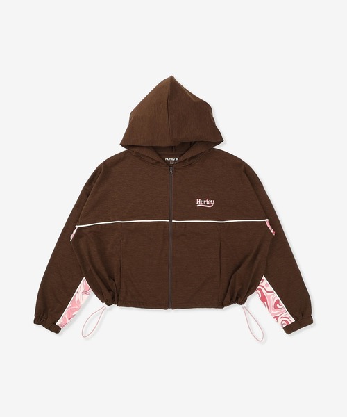 Hurley (ハーレー)の「Hurley/ハーレー ジップアップ パーカー ショート丈 UVカット 吸汗速乾 耐塩素 水陸両用 セットアップ対応 WAFF261033 UT(パーカー・レディース・ブラウン/ブラック/カーキ・S/M)」の4枚目の写真