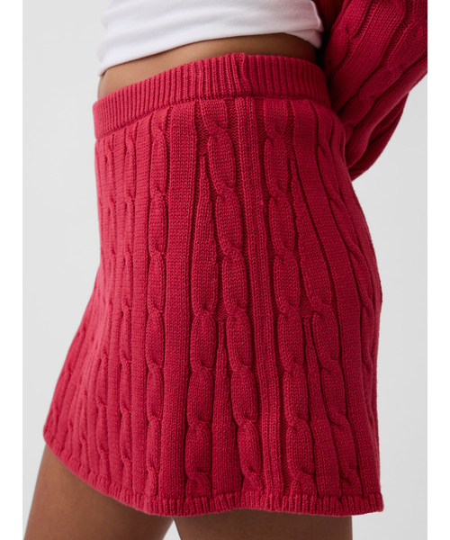 GAP(ギャップ)の「コットン100% コットンケーブルニット ミニスカート・スコート(スカート・レディース・レッド/ブルー・S/M/L/XS/XXS)」の6枚目の写真
