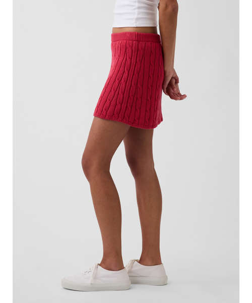 GAP(ギャップ)の「コットン100% コットンケーブルニット ミニスカート・スコート(スカート・レディース・レッド/ブルー・S/M/L/XS/XXS)」の1枚目の写真