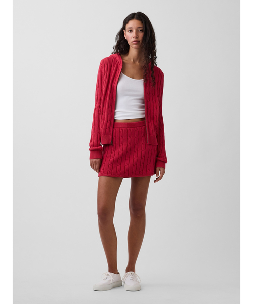 GAP(ギャップ)の「コットン100% コットンケーブルニット ミニスカート・スコート(スカート・レディース・レッド/ブルー・S/M/L/XS/XXS)」の8枚目の写真